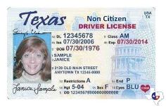 Non-Citizen Texas Drivers License
