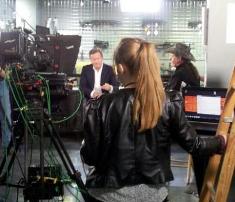 CNN Sr Producer Winnie Dunbar on set with Ted Nugent and Piers Morgan