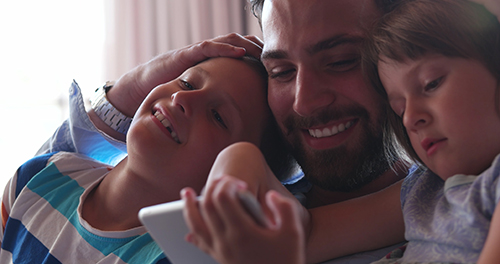 father with kids