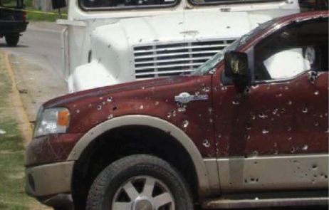 bullet riddled truck in nuevo laredo after los zetas attack